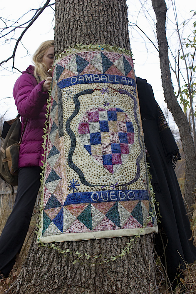 Ritual flag for Damballah Ouedo by Clotaire Bazile